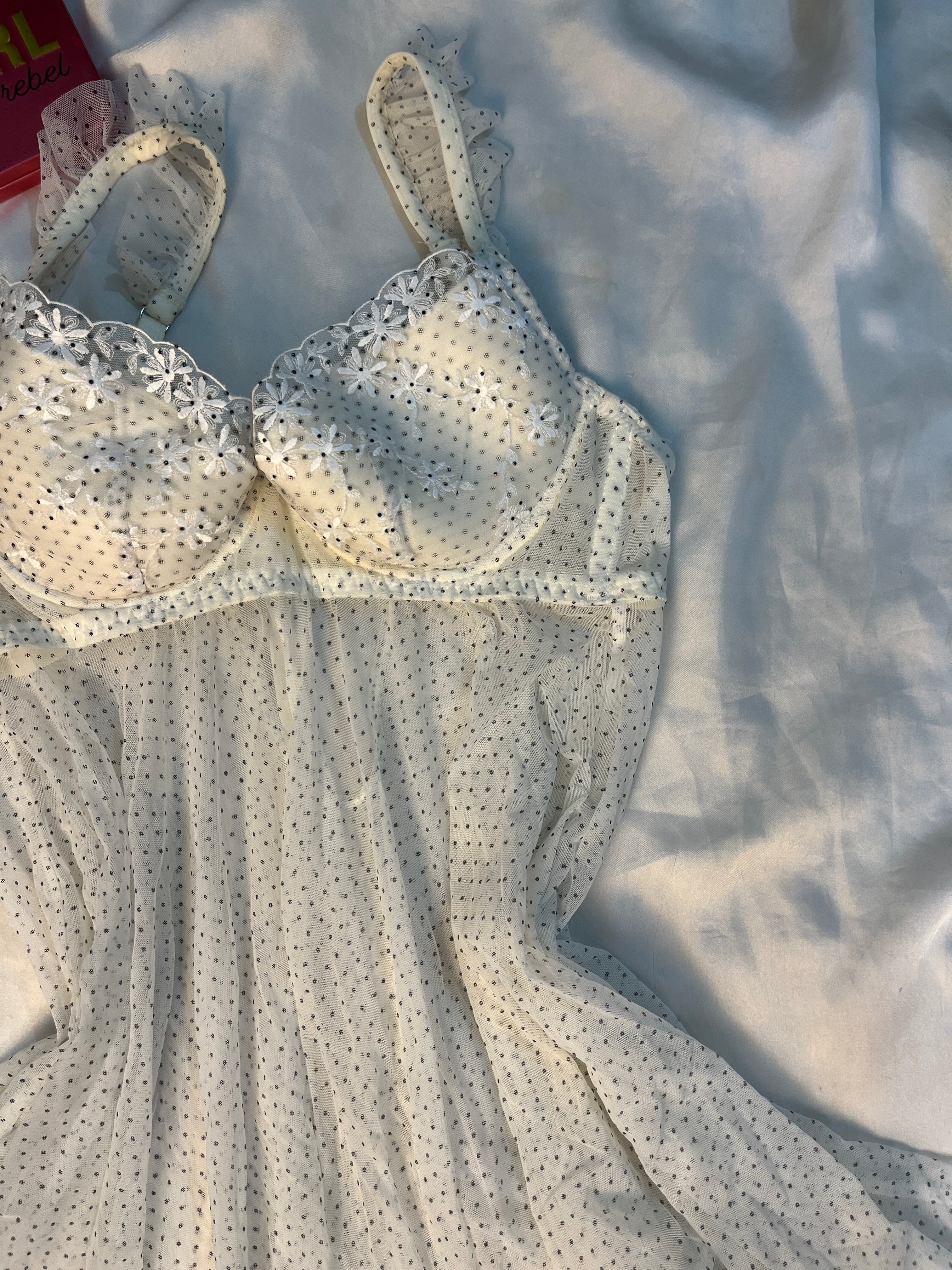 Polka dots small see through lingerie size : small