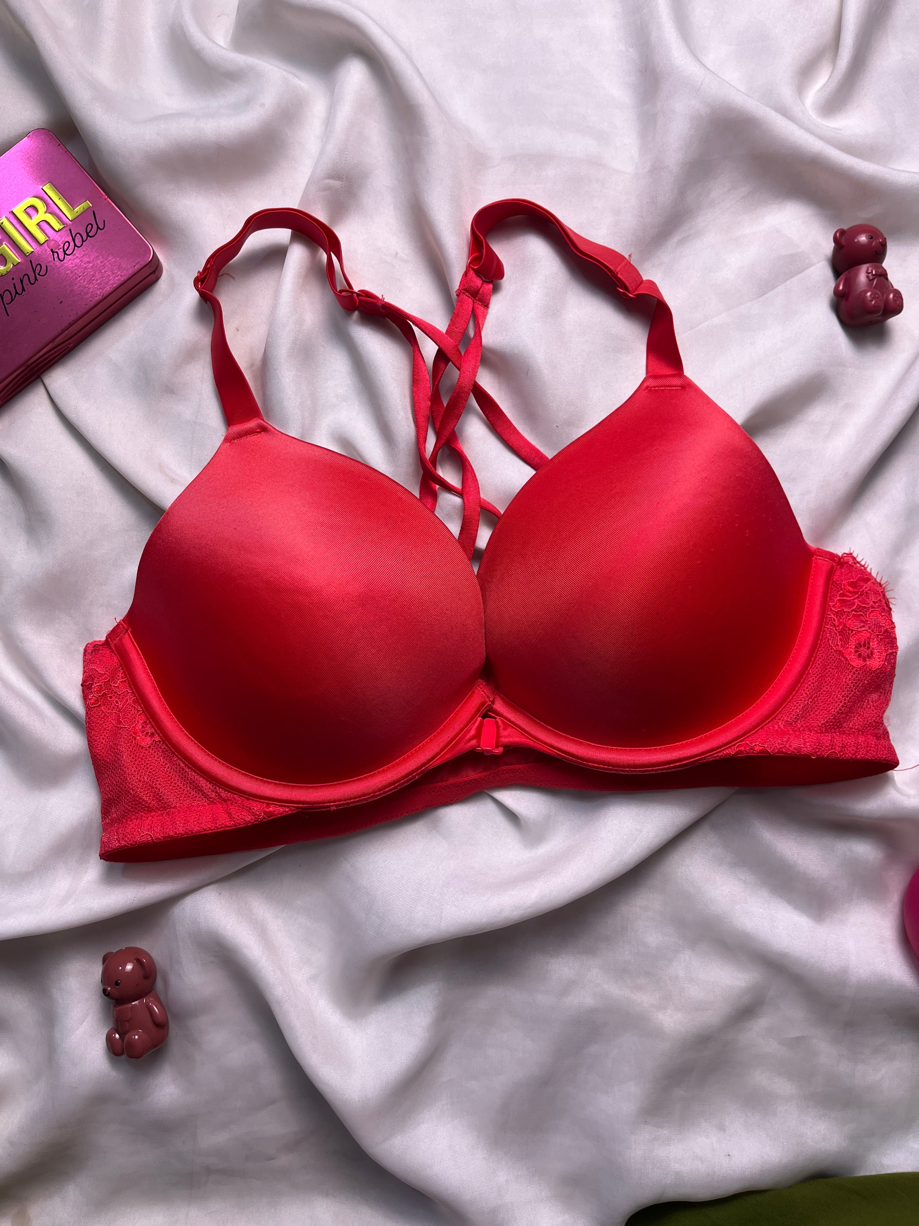 Ambrielle front open padded 38C bra