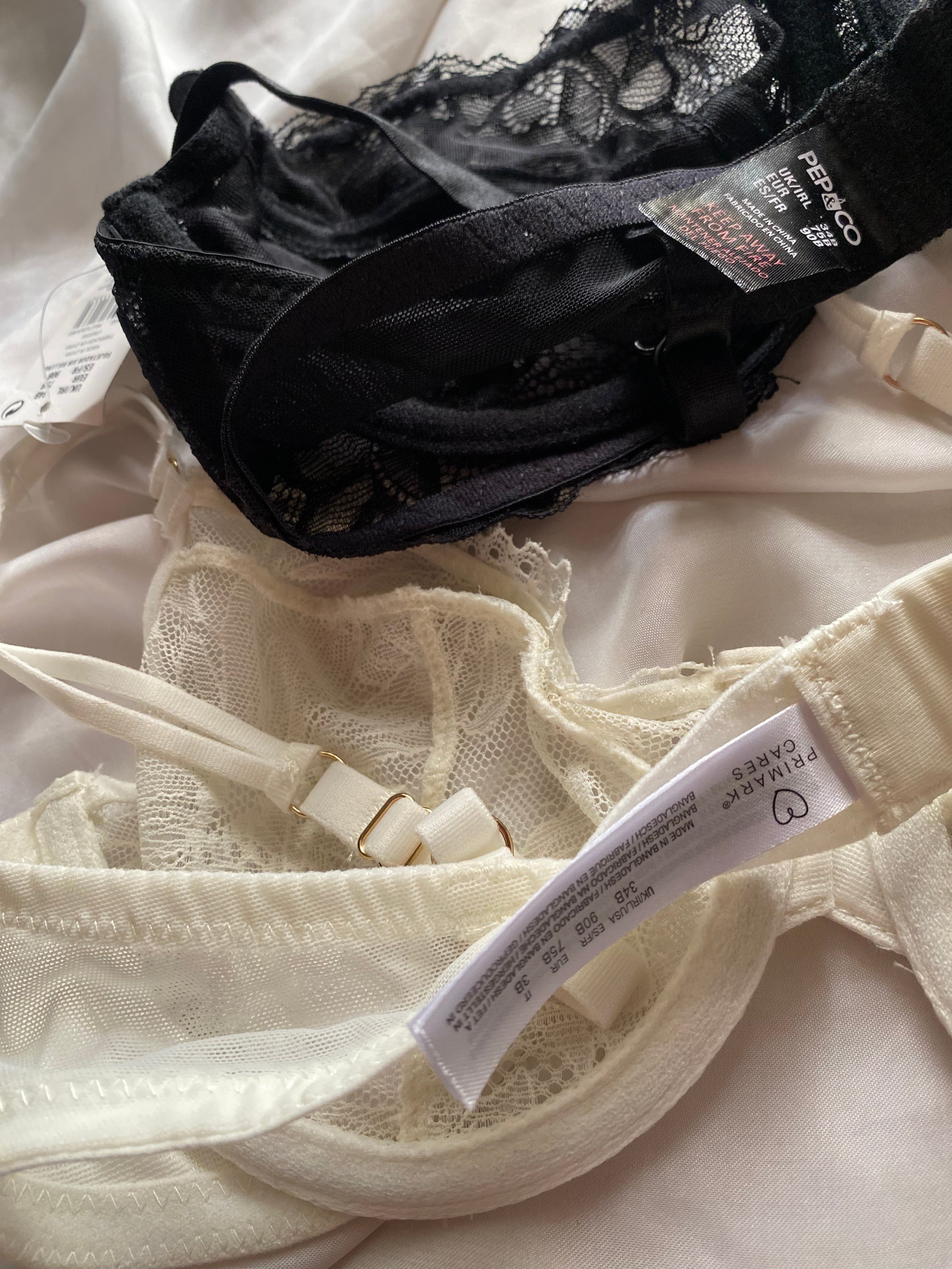Primark & pepCo See through 34B bralettes