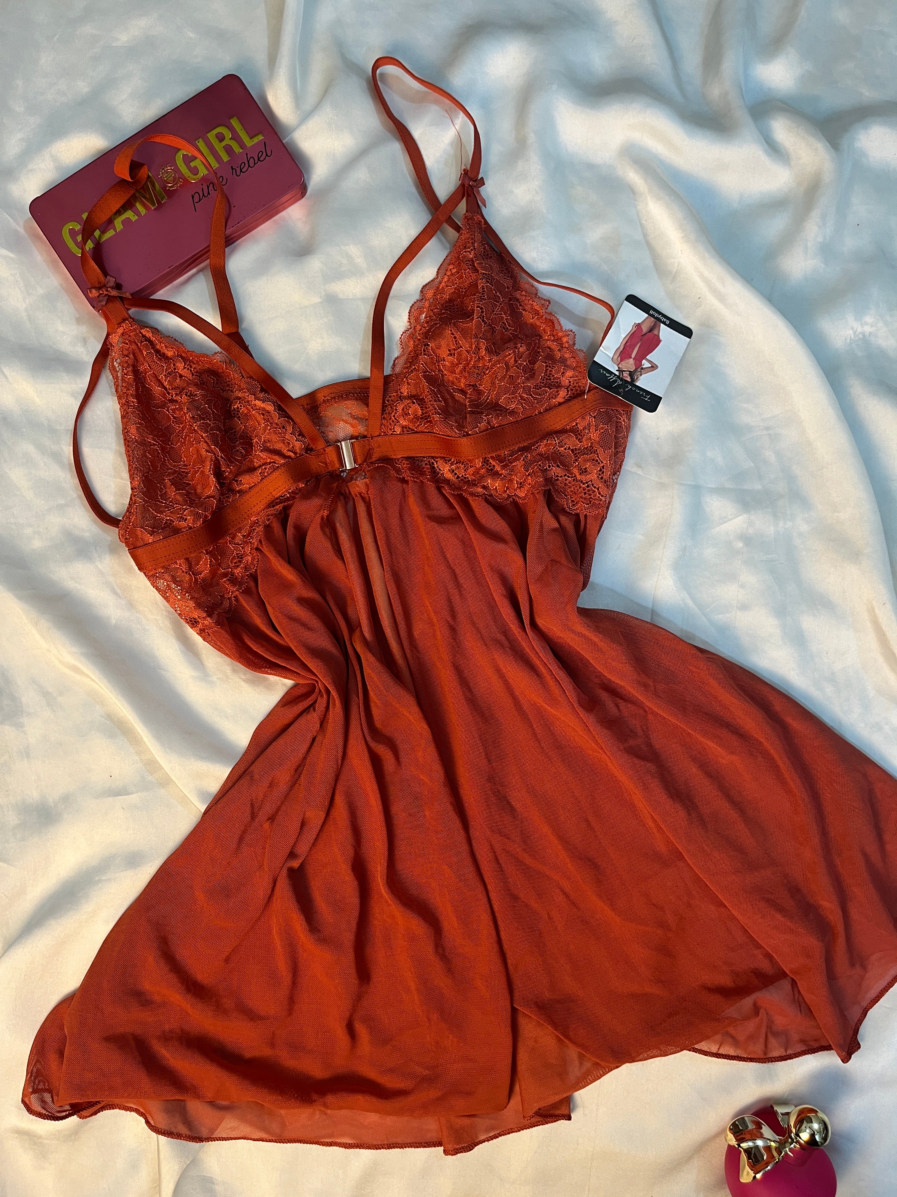 Tagged babydoll front open XL see through lingerie