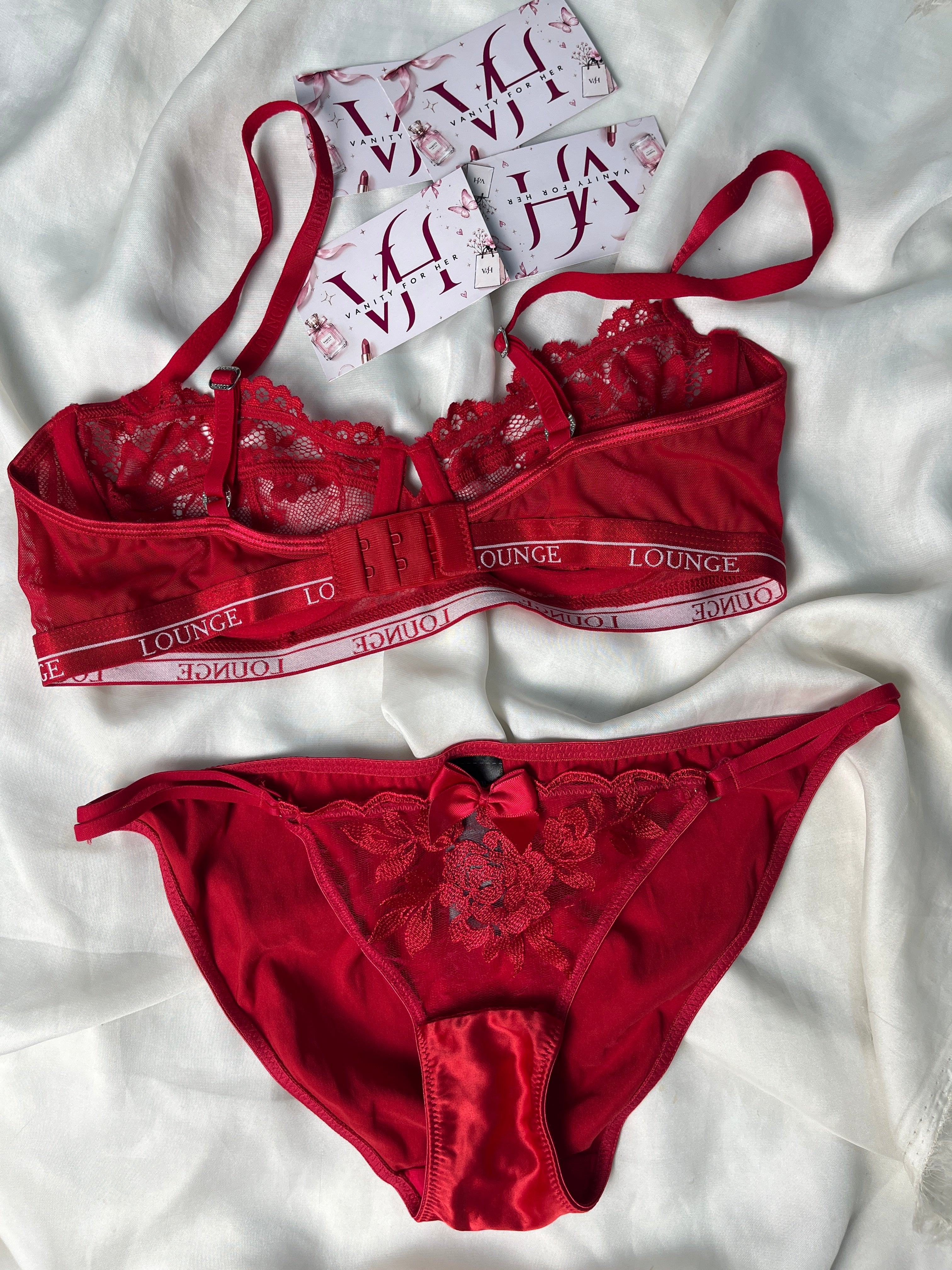 Red see through Lounge Pair size : 34C with medium thong