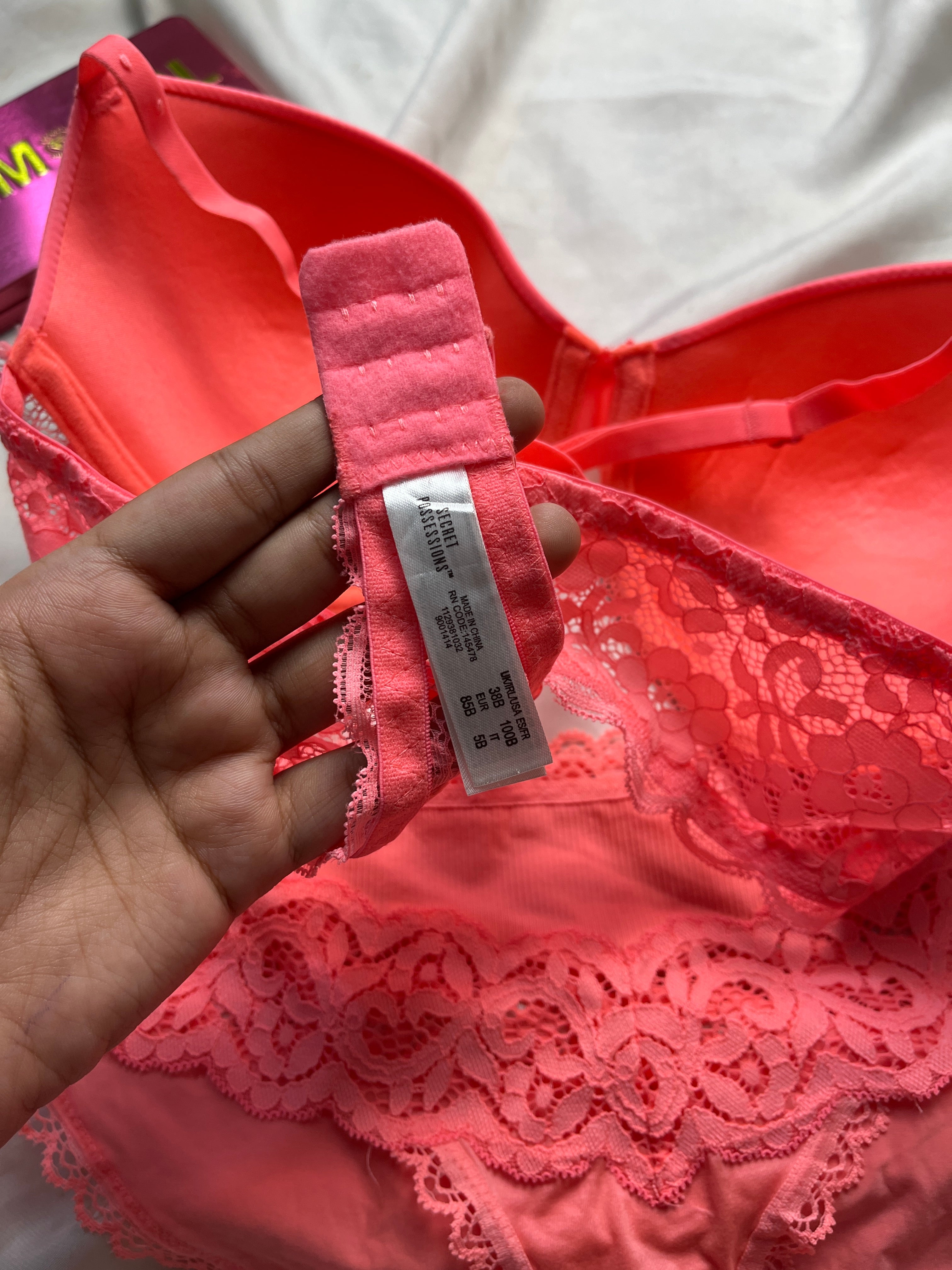 Secret Possession tshirt 38B bra with panty