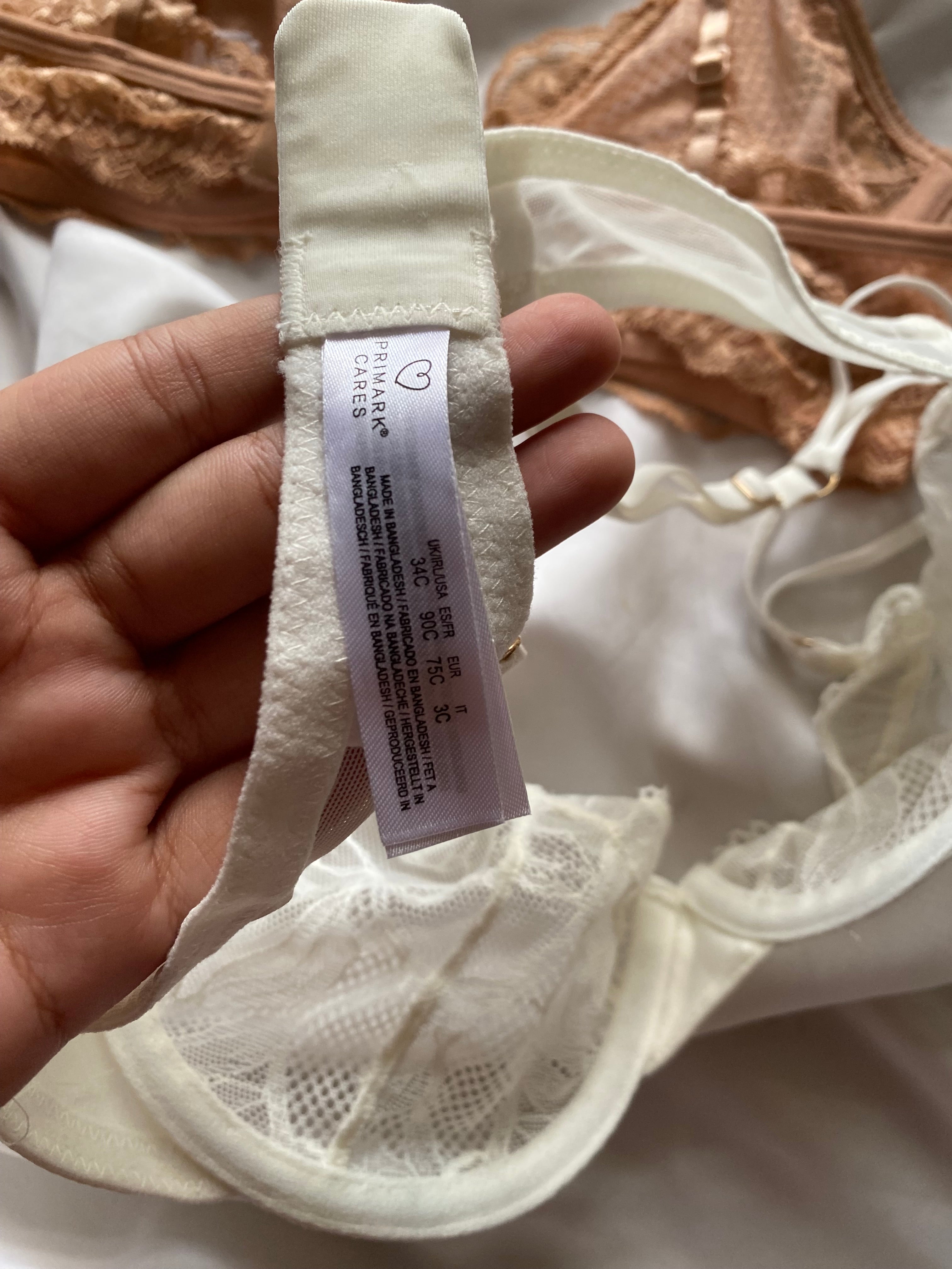 Etan & Primark see through 34C bralettes