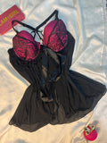 Secret treasure front bow open babydoll lingerie size: large