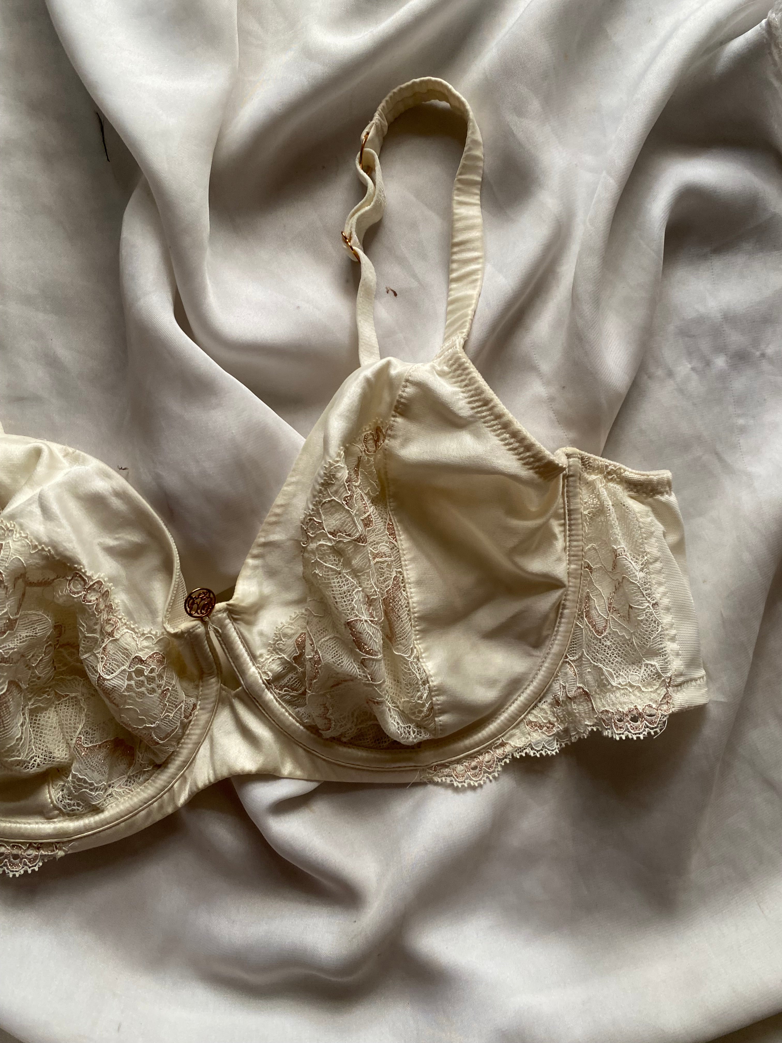 Embroidered silk 40C bralette