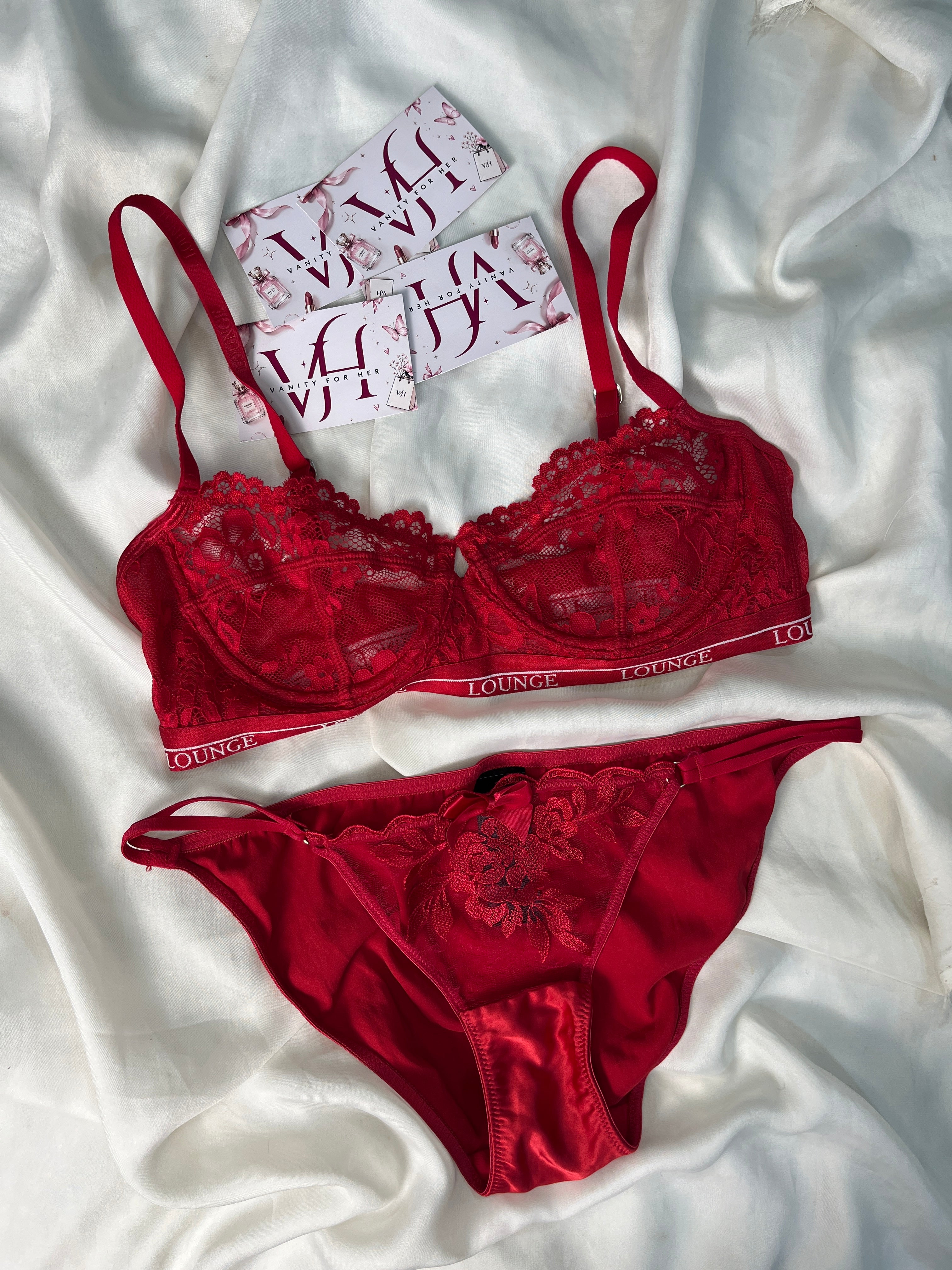 Red see through Lounge Pair size : 34C with medium thong