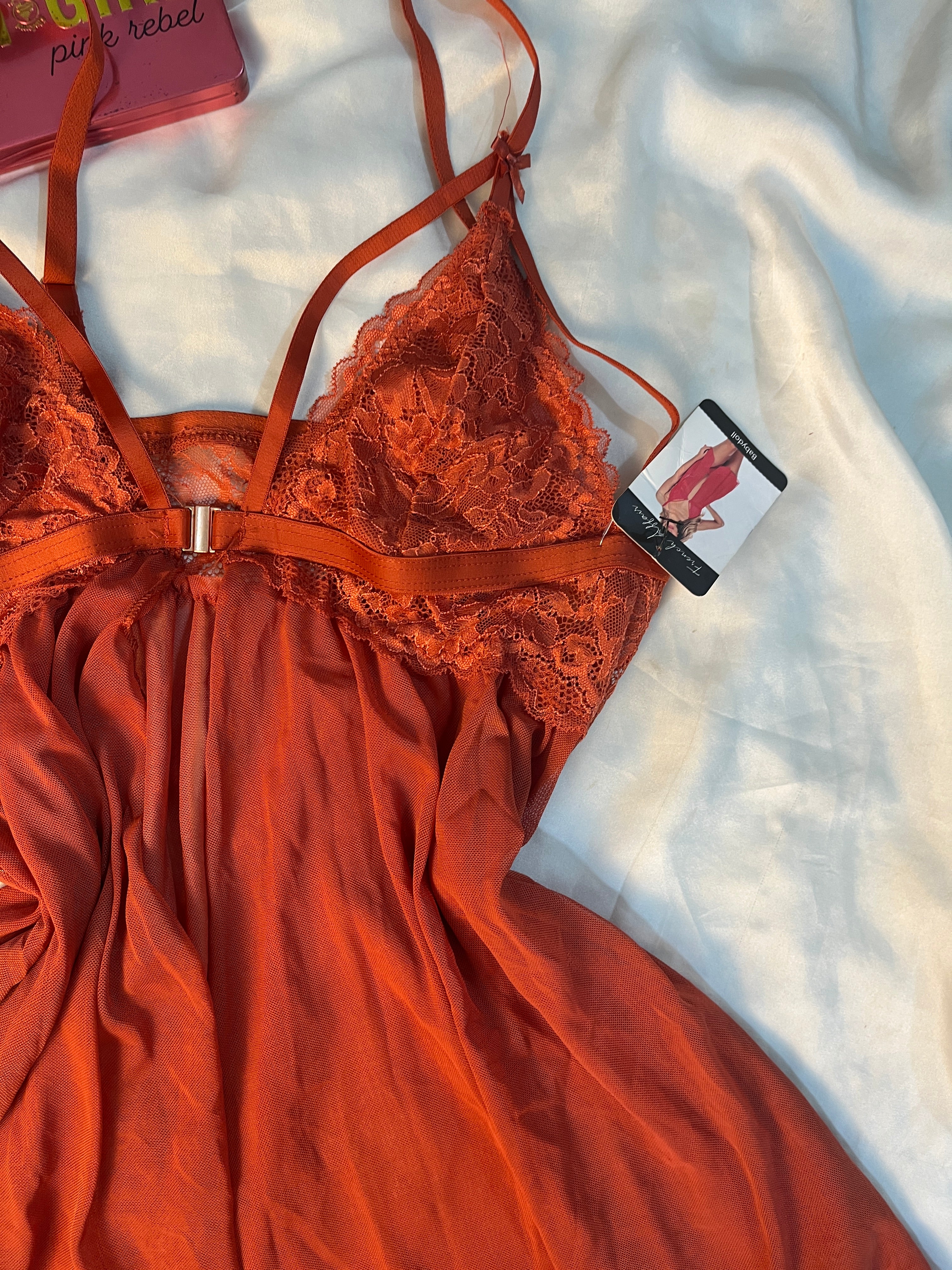 Tagged babydoll front open XL see through lingerie