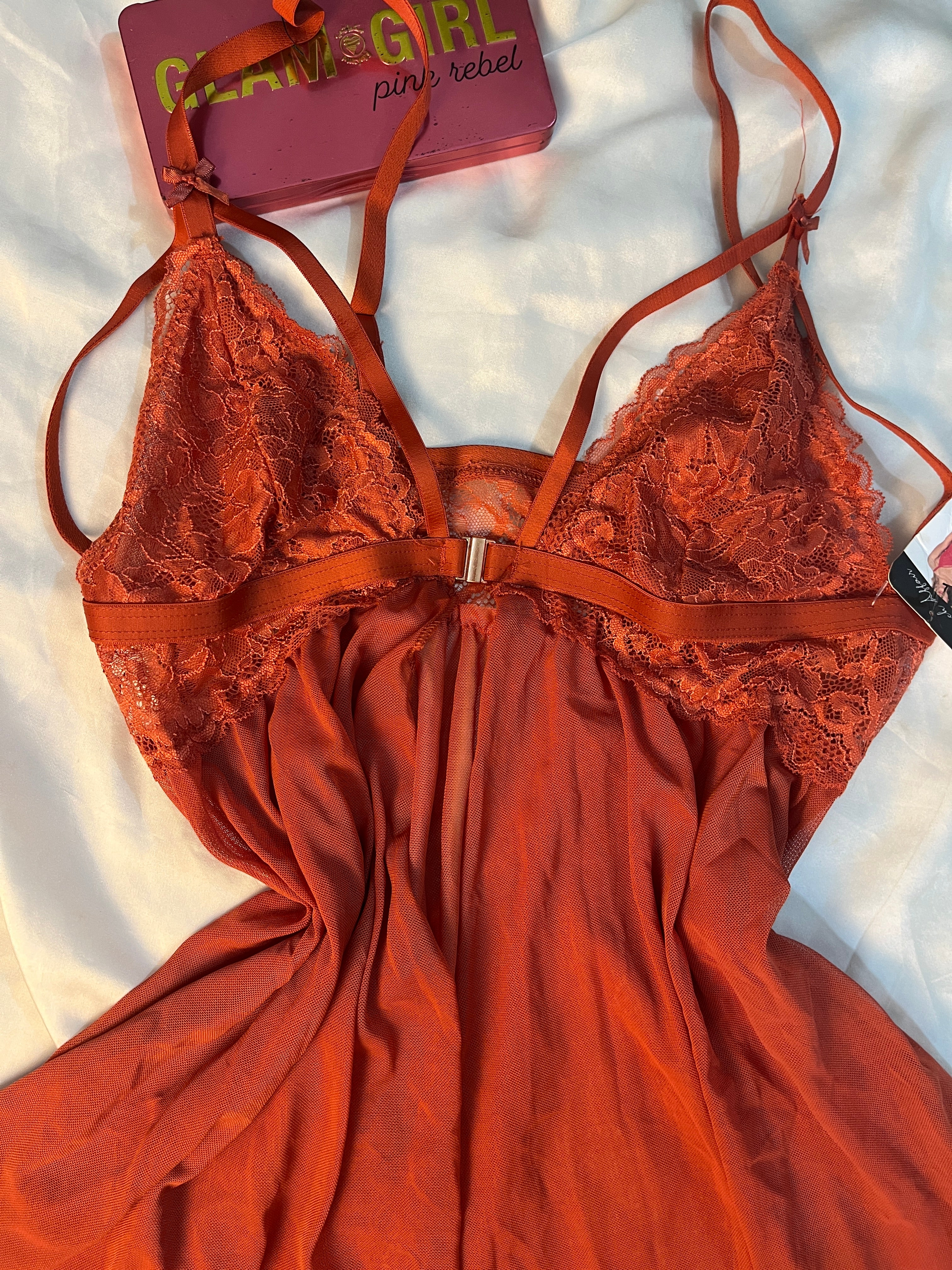 Tagged babydoll front open XL see through lingerie
