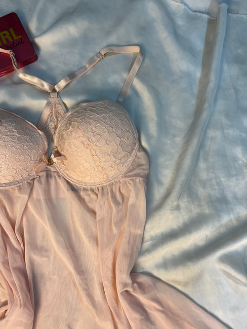 Daisy Fuentes Padded back butterfly see through medium lingerie