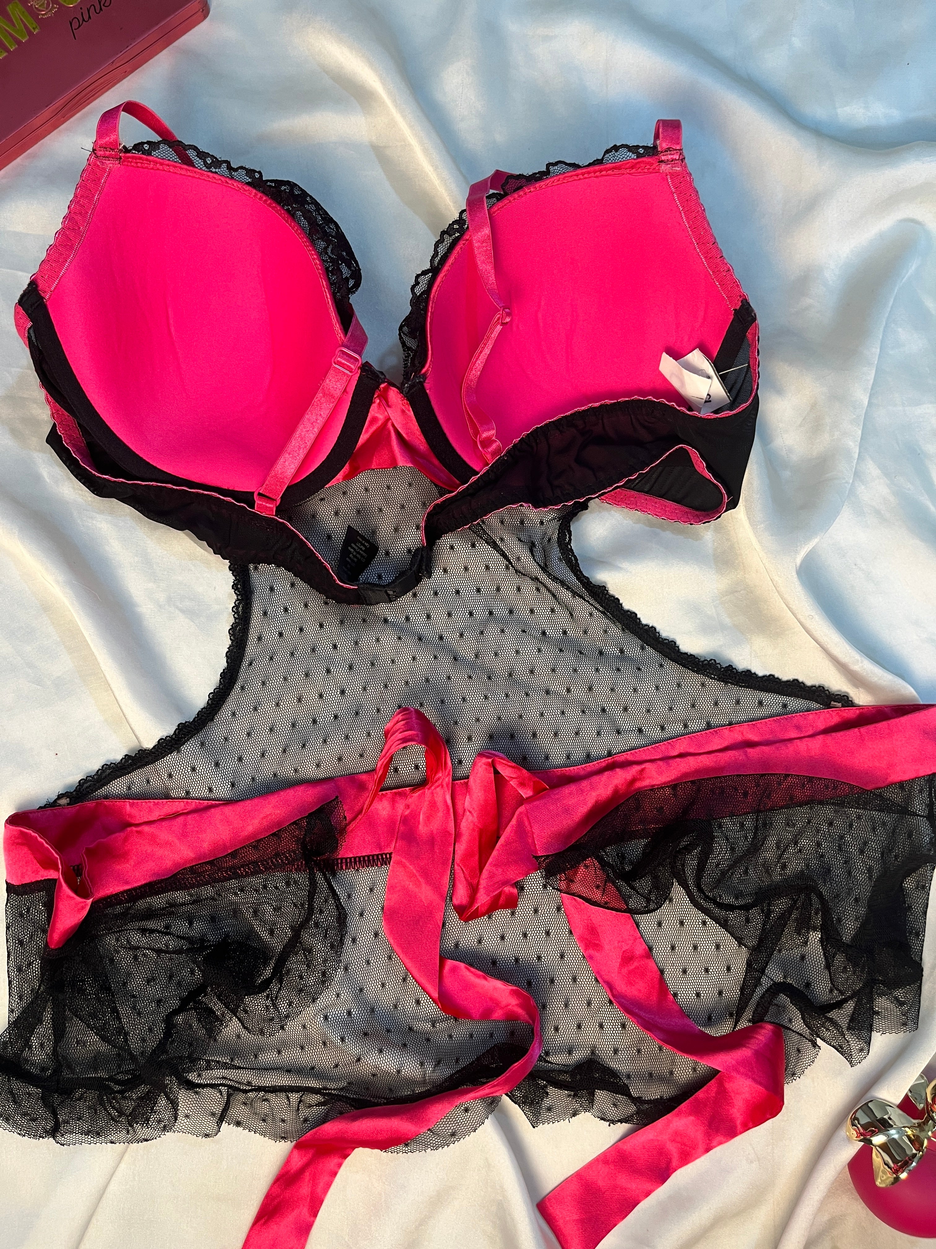 APT baby doll see through back bow lingerie size : XL to XXL