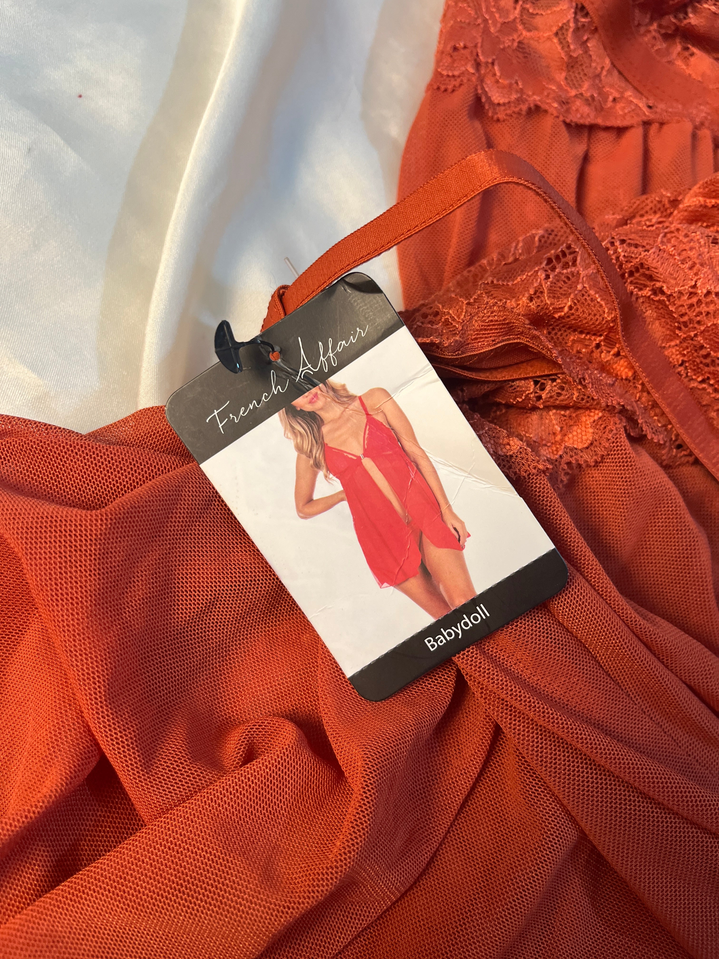 Tagged babydoll front open XL see through lingerie