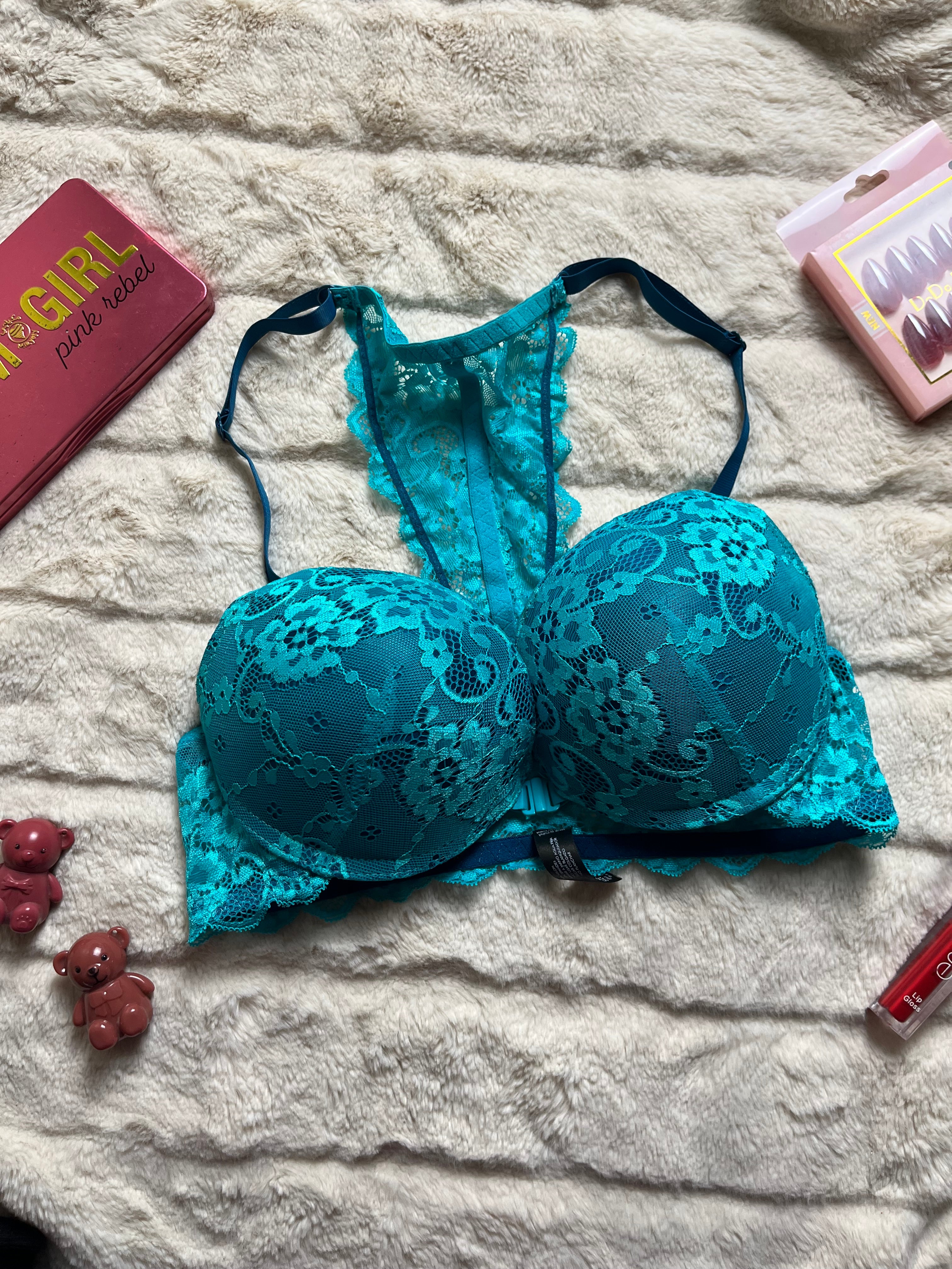 XOXO padded front open 34C bra