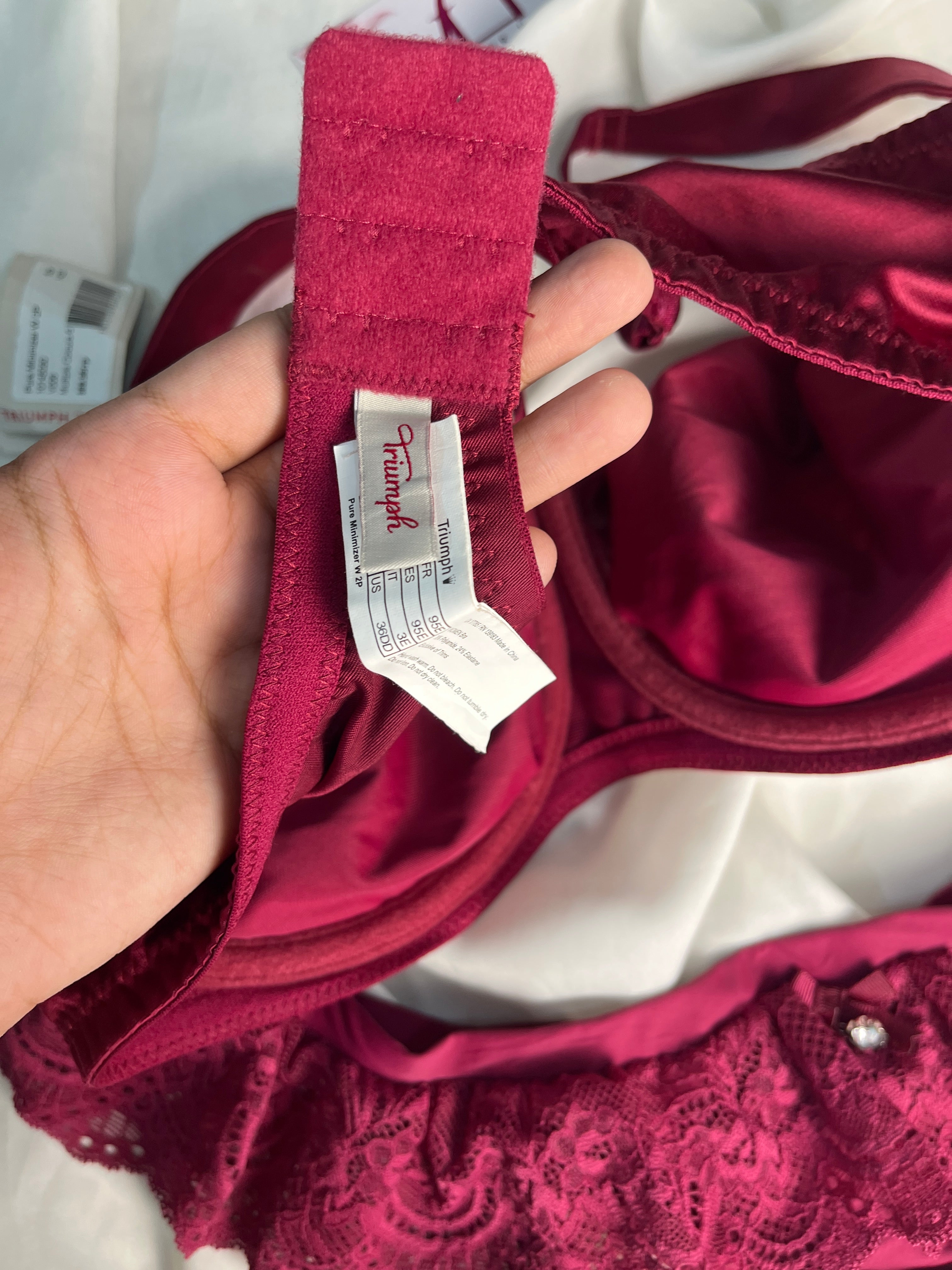 Tagged triumph bralette with sexy thong size : 34DD with large thong