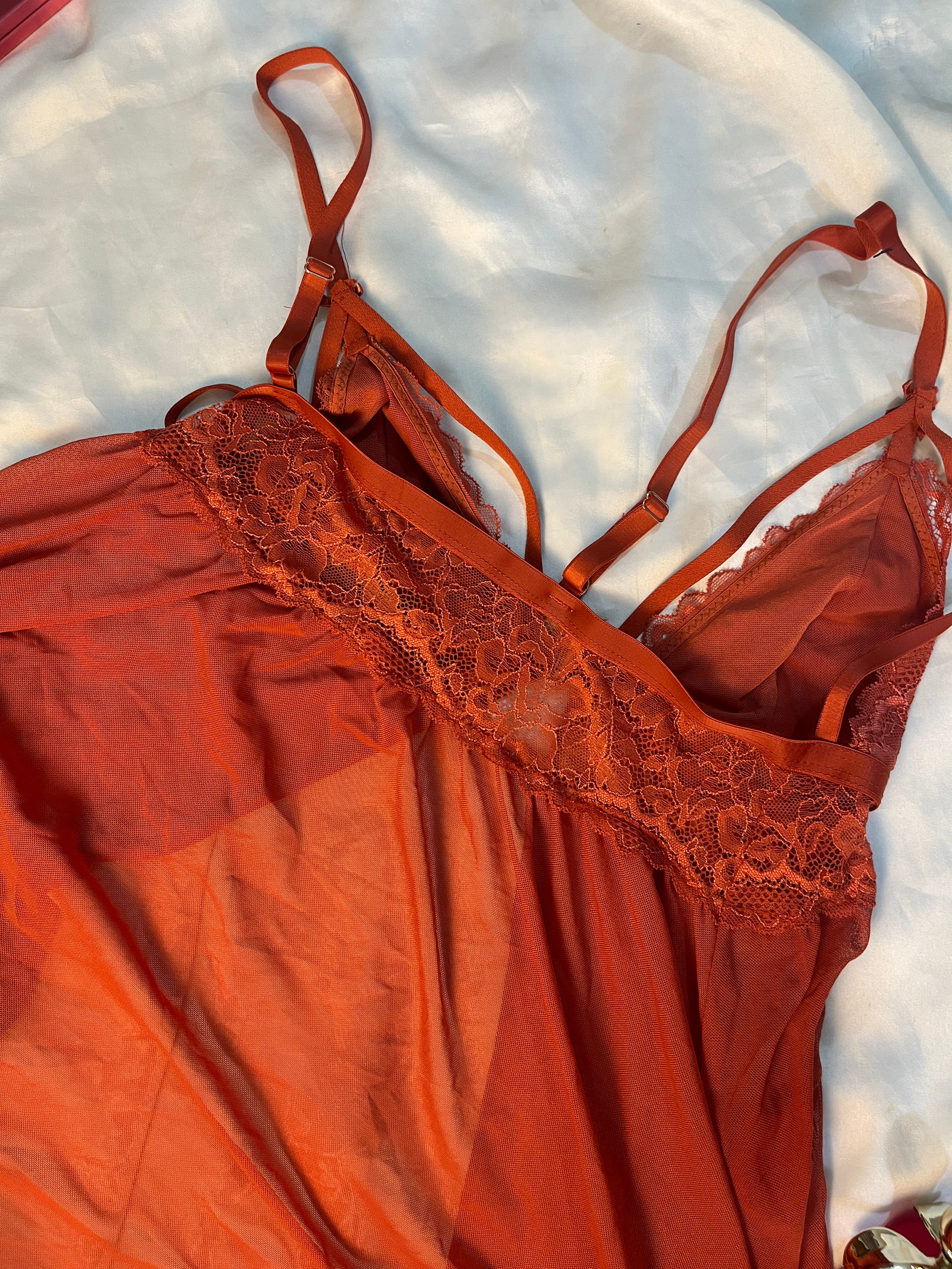 Tagged babydoll front open XL see through lingerie