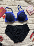 Lasenza tshirt fancy bra with net panty size : 32D