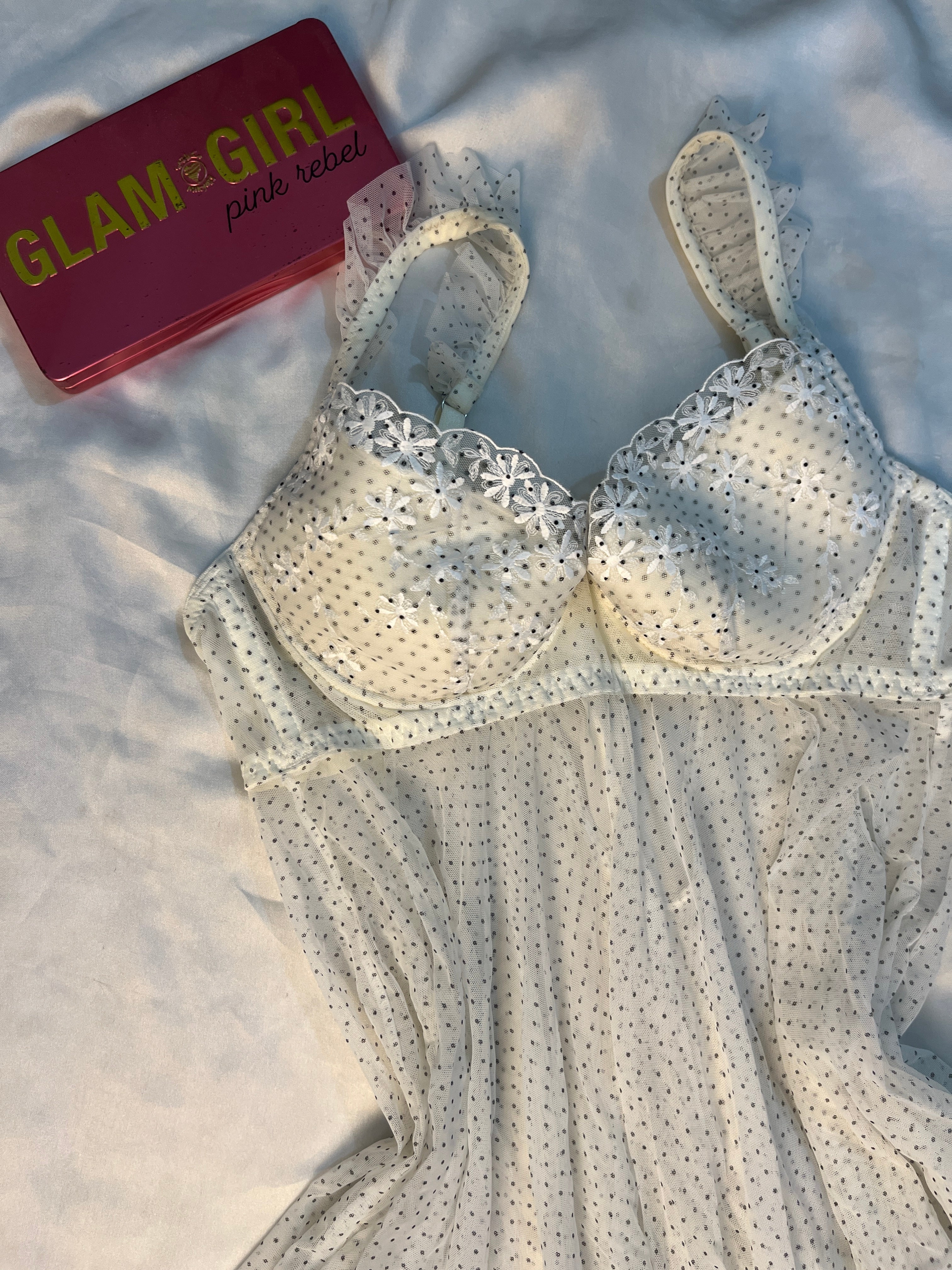 Polka dots small see through lingerie size : small