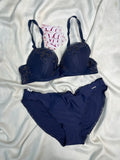 Embroidered tshirt bra with large panty size : 38B