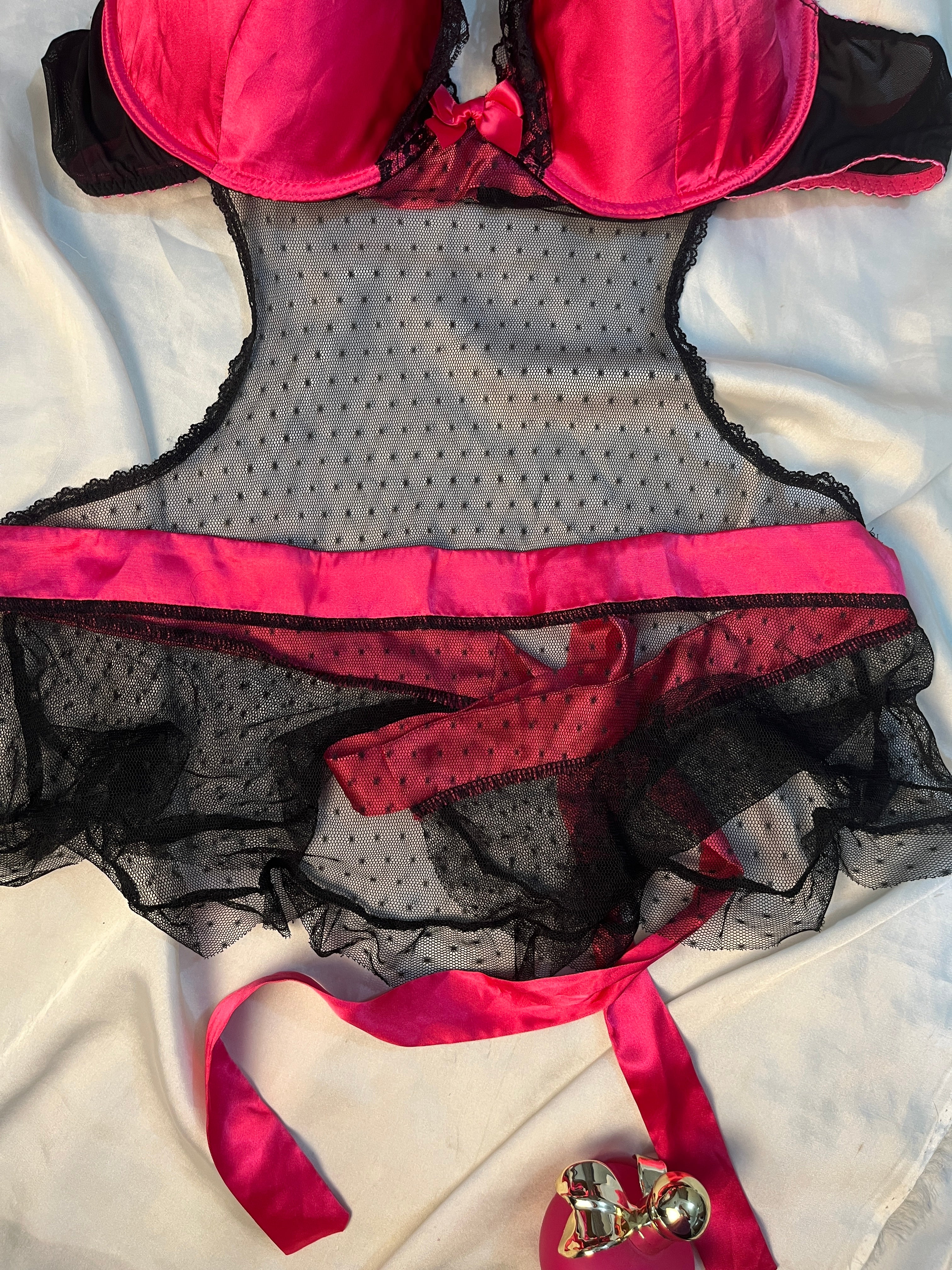 APT baby doll see through back bow lingerie size : XL to XXL