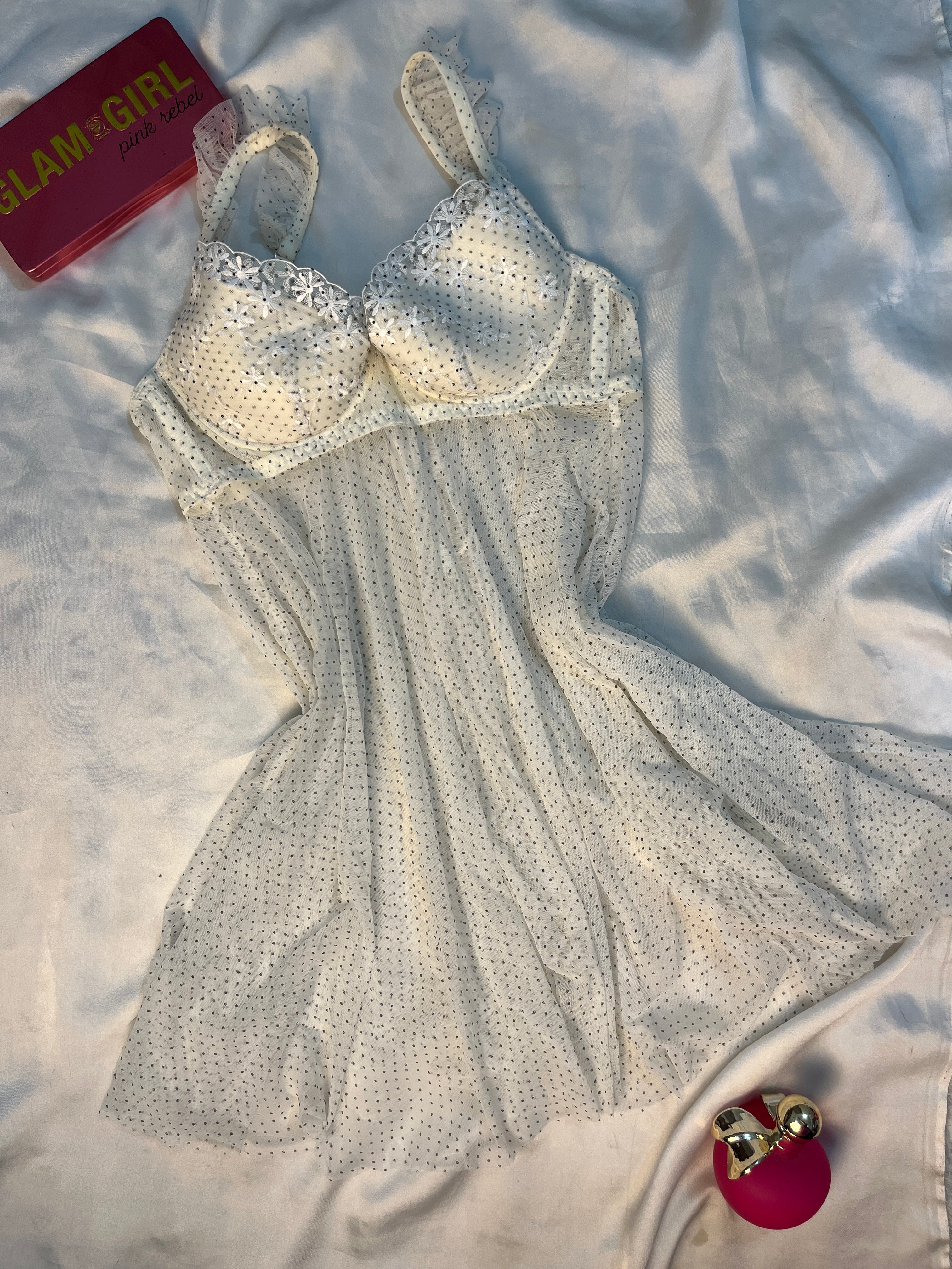 Polka dots small see through lingerie size : small